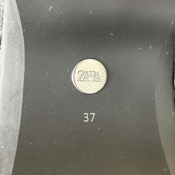 ZARA Shoes EU 37 US 7 Elegant Black Leather Slingback Clog Wedge Modern Minimal - Picture 7 of 9